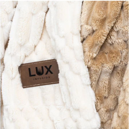Textured Microfleece Blanket - Ivory