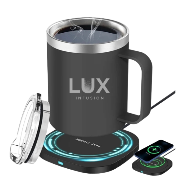 Coffee Mug Warmer and Wireless Charger with Cup & Lid